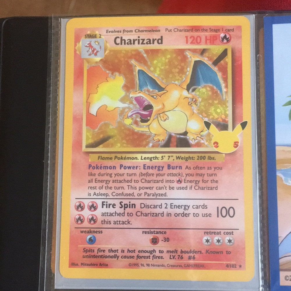 Pokemon TCG Celebrations 25th Anniversary Charizard 4/102 Pokemon Card!